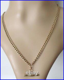 9ct Gold Necklace 9ct Yellow Gold Hollow T Bar Curb Chain