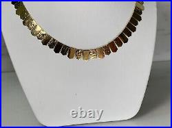 9ct Gold Necklace Fringe Cleopatra Design 16- 18 Inches (adjustable) 1970s Boxed
