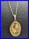 9ct Gold Necklace with a Oval Flower Locket & Chain Necklace 9ct Tri Gold
