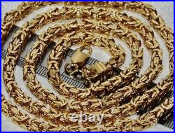 9ct Gold On Silver Byzantine Chain 24 Inch Men's / Ladies