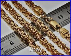 9ct Gold On Silver Byzantine Chain Necklace 26 Inch Men's / Ladies