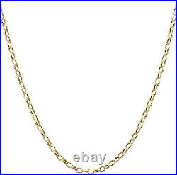 9ct Gold Oval Belcher Chain Necklace 16 18 20 22 24 inch 2.75mm Width