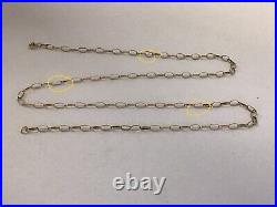 9ct Gold Oval Cable Link Chain. 22 Inch