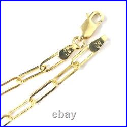 9ct Gold Paper Clip Chain Ladies Belcher Style Solid 375 Hallmarked 20 22 Inch