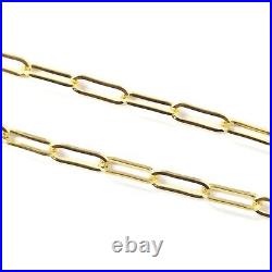 9ct Gold Paper Clip Chain Ladies Belcher Style Solid 375 Hallmarked 20 22 Inch