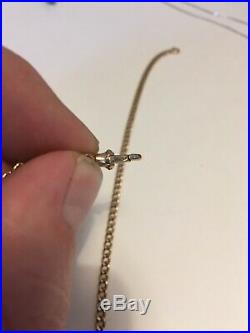 9ct Gold Pocketwatch Chain Style Necklace/chain T Bar & Lobster Clasp 18 5.15g