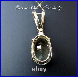 9ct Gold Prasiolite and Topaz Gemstone Pendant Necklace 41cm trace chain 4.9g 9k