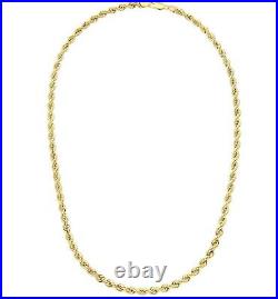 9ct Gold ROPE Chain Necklace 20 22 24 26 inch