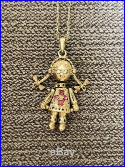 9ct Gold Rag Doll Pendant And Chain