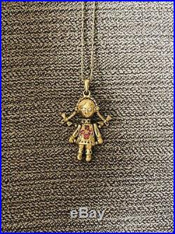 9ct Gold Rag Doll Pendant And Chain
