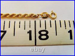9ct Gold Rope Chain 18.25 Inch or 47cm Length Hallmarked