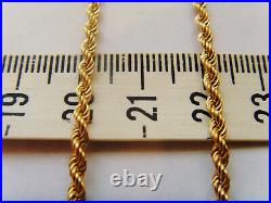 9ct Gold Rope Chain 18.25 Inch or 47cm Length Hallmarked