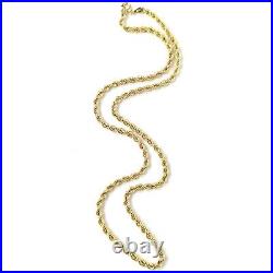9ct Gold Rope Chain 18 Inch Solid Yellow Long UK Hallmarked 3.3mm Wide 4.7g