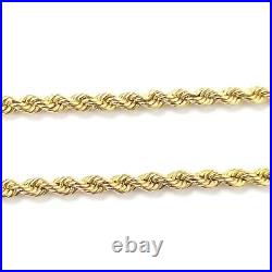 9ct Gold Rope Chain 18 Inch Solid Yellow Long UK Hallmarked 3.3mm Wide 4.7g