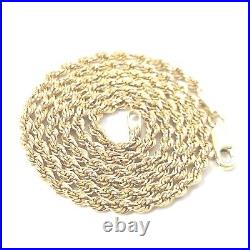 9ct Gold Rope Chain UK Hallmarked 17.25 Inches Long 2mm Wide 3.1g