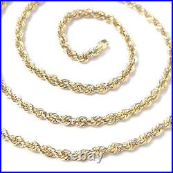 9ct Gold Rope Chain UK Hallmarked 17.25 Inches Long 2mm Wide 3.1g