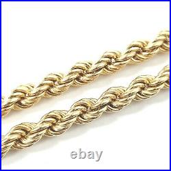 9ct Gold Rope Chain Yellow Hallmarked 24 Inches 4.5mm Wide 19.2g