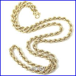 9ct Gold Rope Chain Yellow Hallmarked 24 Inches 4.5mm Wide 19.2g