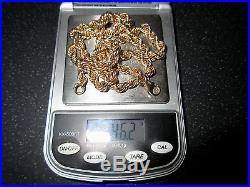 9ct Gold Rope Link Chain Necklace heavy 46.2 grams