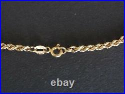9ct Gold Rope Twist Necklace Chain 18