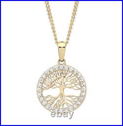 9ct Gold Ruby Tree of Life REVERSIBLE Pendant Necklace + 18 Chain
