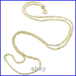 9ct Gold Singapore Chain Thin Twisted Style Links 1.5mm 24 22 20 18 16