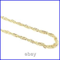 9ct Gold Singapore Chain Thin Twisted Style Links 1.5mm 24 22 20 18 16