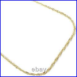 9ct Gold Singapore Chain Thin Twisted Style Links 1.5mm 24 22 20 18 16