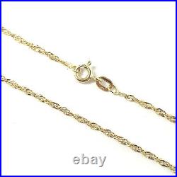 9ct Gold Singapore Chain Thin Twisted Style Links 1.5mm 24 22 20 18 16