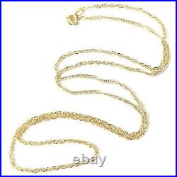 9ct Gold Singapore Chain Thin Twisted Style Links 1.5mm 24 22 20 18 16