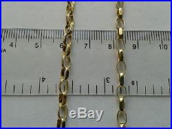 9ct Gold Solid Belcher Chain Bevelled Edge Links. 20 inch. 8g. Hallmarked