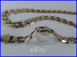 9ct Gold Solid Curb Chain. 1.74 Ounce/49.4 Grammes! 22 inch. Hallmarked