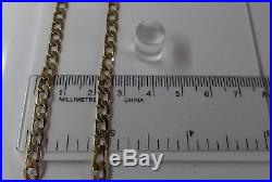 9ct Gold Solid Curb Chain. 20 inch. 14.6g. Hallmarked. Excellent Condition