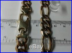 9ct Gold Solid Figaro Chain 22 inch 92.6 Grams/3.26 Ounces. Excellent Condition
