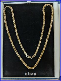 9ct Gold Solid Heavy Yellow Byzantine Chain 70.5 Grams Not Scrap or Curb