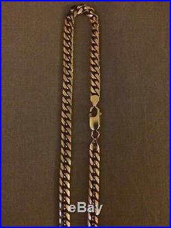 9ct Gold Solid Very Heavy Curb Chain Necklace Not Scrap