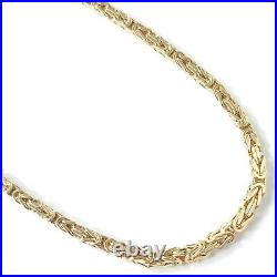 9ct Gold Square Byzantine Chain 18 Inch Solid Yellow Hallmarked 12.5g 2mm Wide