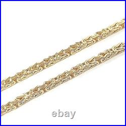 9ct Gold Square Byzantine Chain 18 Inch Solid Yellow Hallmarked 12.5g 2mm Wide