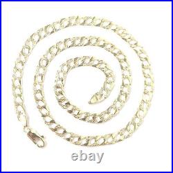 9ct Gold Square Curb Chain 22 Inch Solid Links Yellow Hallmarked 6.6mm 21.3g