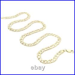 9ct Gold Square Curb Chain 22 Inch Solid Links Yellow Hallmarked 6.6mm 21.3g