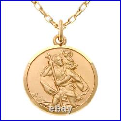 9ct Gold St Christopher Pendant Necklace with 20 9ct gold chain & gift box