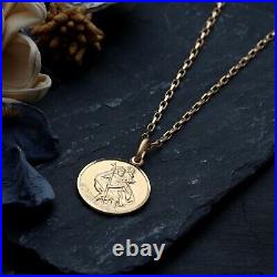 9ct Gold St Christopher Pendant Necklace with 20 9ct gold chain & gift box