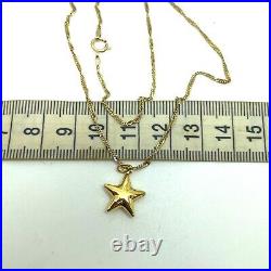 9ct Gold Star Pendant Necklace 9k Yellow Gold Hallmarked 18 inch Twist Chain