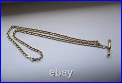 9ct Gold T Bar 18 inch necklace 5.3g