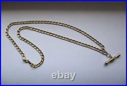 9ct Gold T Bar 18 inch necklace 5.3g