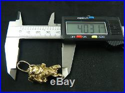 9ct Gold Tested British Bulldog Stoned Set Pendant Heavy 14.1g / No Chain