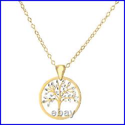 9ct Gold Tree of life Pendant / Necklace + 18 inch Chain