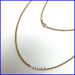 9ct Gold Twist Link Chain 9k Yellow Gold Hallmarked 19 Inch Rope Chain Necklace