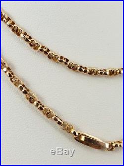 9ct Gold Victorian Double Belcher Link Muff / Guard Chain 30 Necklace. NICE1