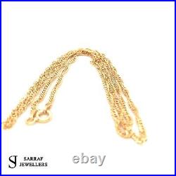 9ct Gold Women's Singapore Long Link Chain Necklace Ladies 16 18 20 22 24 inch